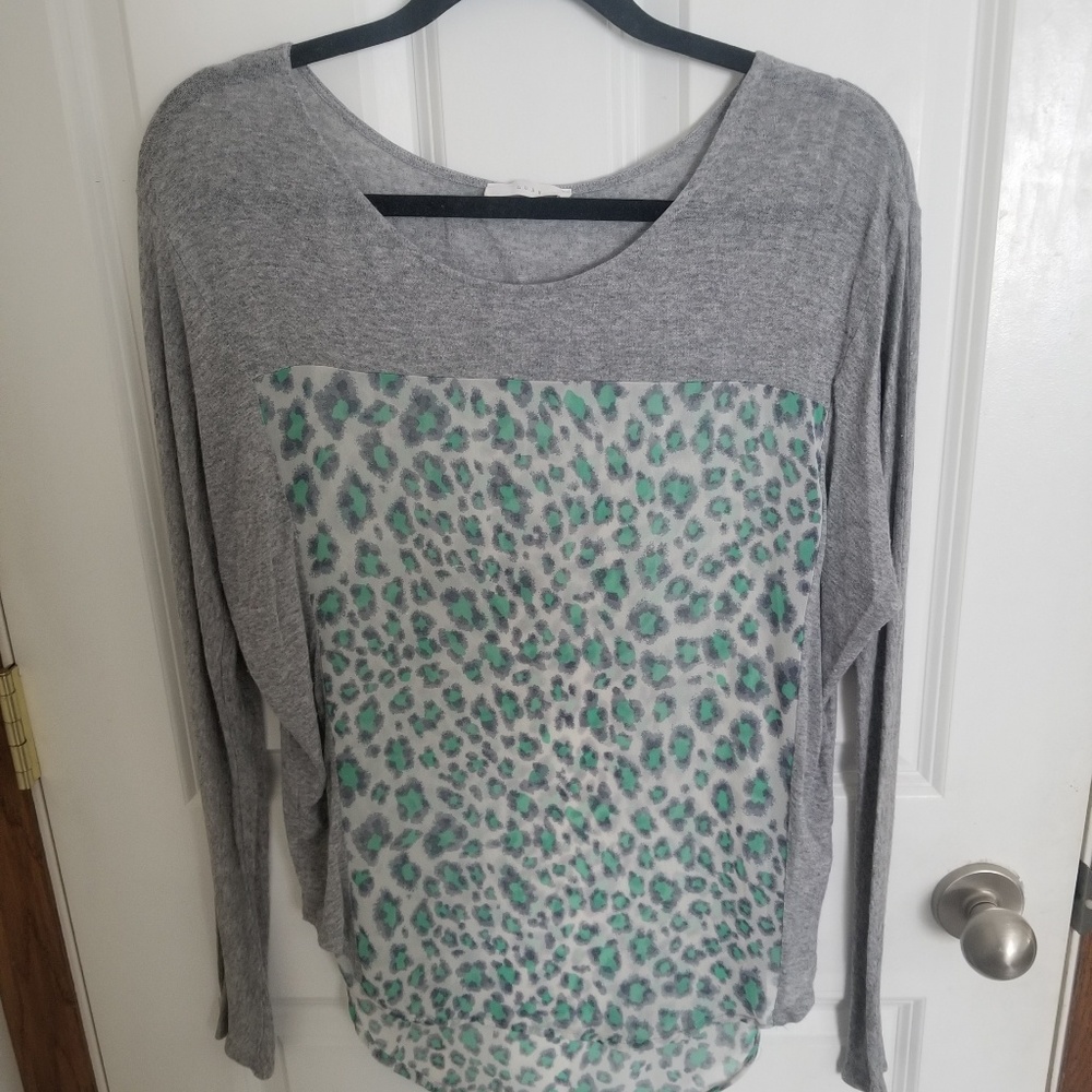 Lush boutique brand mint leapord dolman top
